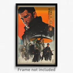 Chinese Movie Poster - Man Feeling Serenity, Green Orange Ribbon (Art Print)