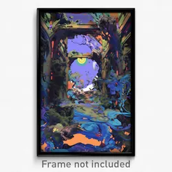 Art Poster - Musty Cellar (Psychedelic Trippy Weird 11x17 Cartoon Print)