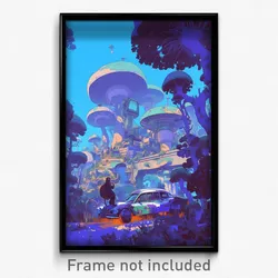 Art Poster - Conventional Car Dealership (Psychedelic Trippy Weird 11x17 Print)