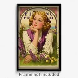 French Movie Poster - Woman Feeling Gratitude, Violet Pink Vest (Art Print)