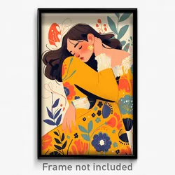 Art Poster - Woman Feeling Tolerance, Cheery Sleeves Past Elbows (Art Print)