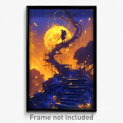 Art Poster - An Emotional Humanoid Marmoset Questing In An Unexpected Nebula, In