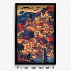 Greek Movie Poster - Clean City (Greece Psychedelic Trippy Art Retro Film Print)