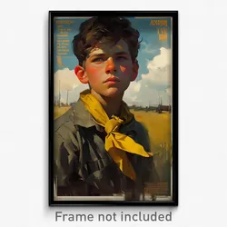 Russian Movie Poster - Boy Feeling Neglect, Simple Yellow Neckerchief (Print)