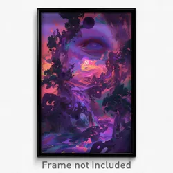 Art Poster - Purple Bluff (Psychedelic Trippy Weird 11x17 Print)