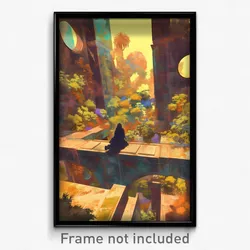 Art Poster - Worn Plaza (Psychedelic Trippy Weird 11x17 Print)