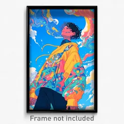 Anime Art Poster - Man Feeling Fondness Wearing Cheery Baggy Clothes (Print)