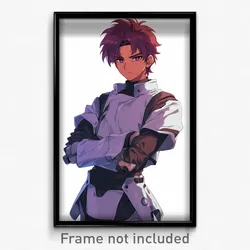 Anime Art Poster - Man Feeling Ambivalence Wearing Zigzag Grey Gloves (Print)
