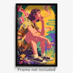 Greek Movie Poster - Woman Feeling Vengeful, Handmade Yellow Shorts (Art Print)