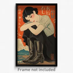 Thai Movie Poster - Woman Feeling Sorrow, Simplistic Knee Boots (Art Print)
