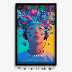 Korean Movie Poster - Boy Feeling Loopy, Large Aqua Headwear (Korea Art Print)
