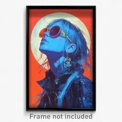 Movie Art Poster - Man Feeling Desire, Grimy Blue Tinted Eyewear (Film Print)