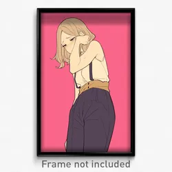 Anime Art Poster - Woman Feeling Miserable, Fabulous High Waist Pants (Print)