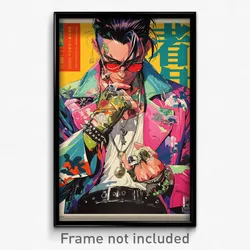 Chinese Movie Poster - Man Feeling Relaxed, Glossy Fingerless Gloves (Art Print)