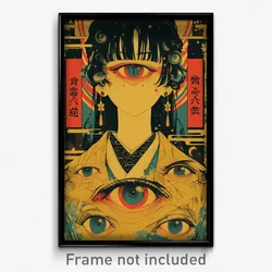 Movie Art Poster - Girl Feeling Bliss, Active Yellow Kimono (Retro Film Print)