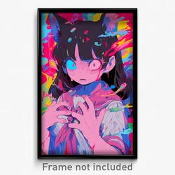 Anime Art Poster - Woman Feeling Unnerved, Fancy Pink Sailor Collar (Print)