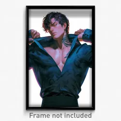 Art Poster - Man Feeling Self Respecting Wearing Luxurious Shirt Lift (Print)