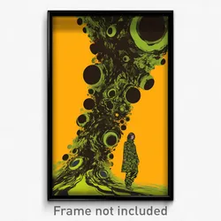 Movie Art Poster - Woman Feeling Fondness, Kaleidoscopic Green Legwear (Print)