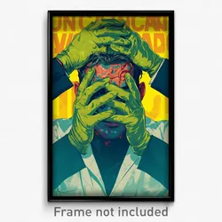 Mexican Movie Poster - Man Feeling Vigilance, Messy Green Gloves (Art Print)