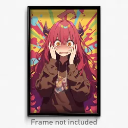 Anime Art Poster - Girl Feeling Jealousy Wearing Notable Brown Hoodie (Print)