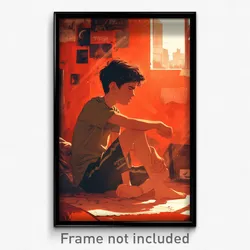 Bollywood Movie Poster - Boy Feeling Brooding, Reasonable Micro (Art Print)