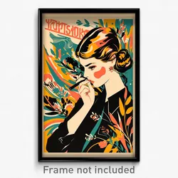 Greek Movie Poster - Girl Feeling Mad, Bubbly Popped Collar (Greece Art Print)