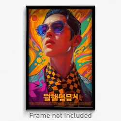 Korean Movie Poster - Man Feeling Guilt, Colorful Checkered Shirt (Art Print)