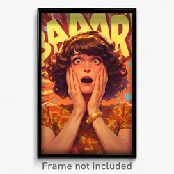 French Movie Poster - Woman Feeling Amazement, Grimy Cabbie Hat (Art Print)
