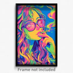 Art Poster - Woman Feeling Smug Wearing Thoughtful Glasses (Print)