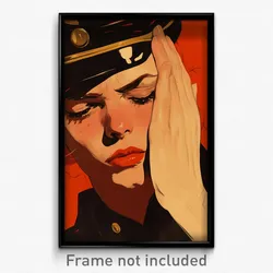 Spanish Movie Poster - Girl Feeling Discontentment, Gloomy Peaked Cap (Print)