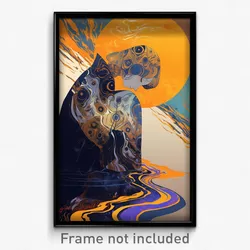 Art Poster - Woman Feeling Longing Wearing Silver Two Tone (Print)