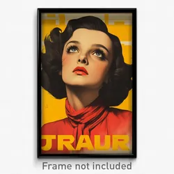 French Movie Poster - Girl Feeling Pensiveness, Bumpy Red Neckwear (Art Print)