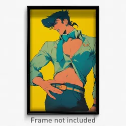Anime Art Poster - Man Feeling Passion Wearing Delightful Aqua Bowtie (Print)