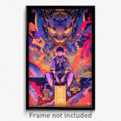 Movie Art Poster - Boy Feeling Fascination, Purple Sleeveless Kimono (Print)