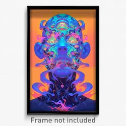 Art Poster - Kaleidoscopic Head (Psychedelic Trippy Weird 11x17 Print)