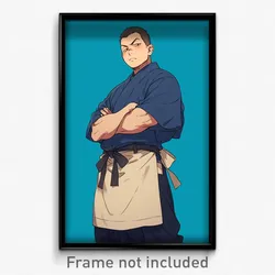 Anime Art Poster - Man Feeling Anger Wearing Upbeat Waist Apron (Print)
