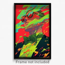 Anime Art Poster - Man Feeling Disappointment, Made Up Green Bowtie (Print)