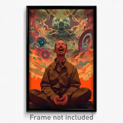 Movie Art Poster - Man Feeling Happiness, Well To Do Brown Sleeves (Film Print)