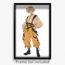 Anime Art Poster - Boy Feeling Self Confident, Velvety Multi Strapped (Print)