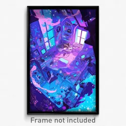 Art Poster - Calm Attic (Psychedelic Trippy Weird 11x17 Print)