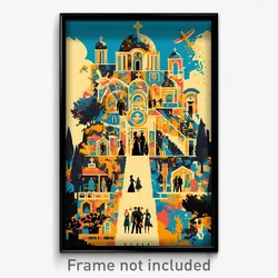Greek Movie Poster - Wiry Chapel (Greece Psychedelic Art Retro Film Print)