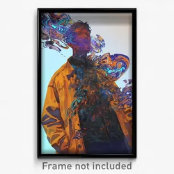Art Poster - Man Feeling Dazed Wearing Reasonable Brown Jacket (Art Print)
