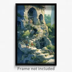 Art Poster - A Hyperdetailed Watercolor Painting Of Empty Skies