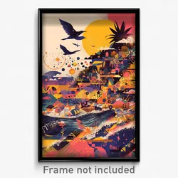 Greek Movie Poster - Mushy Harbour (Greece Psychedelic Art Retro Film Print)