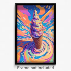 Art Poster - Metallic Cone (Psychedelic Trippy Weird 11x17 Cartoon Print)