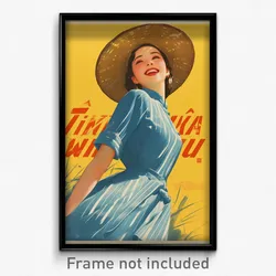 Vietnamese Movie Poster - Woman Feeling Idleness, Scholarly Blue Dress (Print)