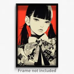 Anime Art Poster - Woman Feeling Loathing Wearing Quixotic White Bowtie (Print)