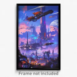 Movie Art Poster - Frosty American City (Psychedelic Retro Weird Film Print)
