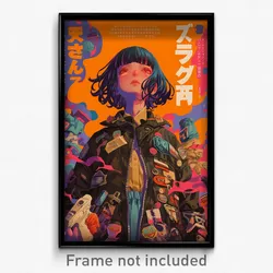Japanese Movie Poster - Girl Feeling Indifference, Candid Multicolored Jacket