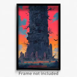 Russian Movie Poster - Giant Pillar (Russia Psychedelic Art Retro Film Print)
